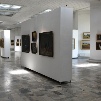 Students at the opening of Emil Childescu's exhibition