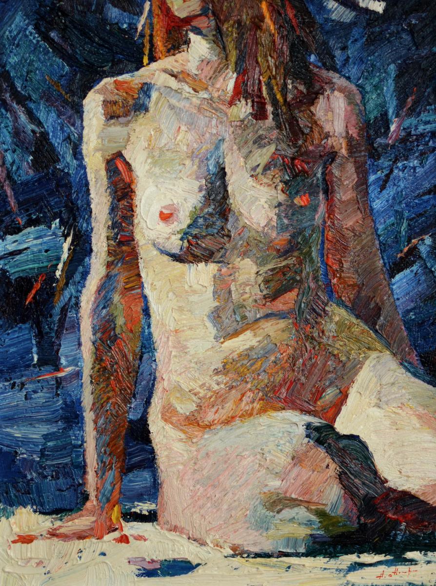 "Nude on blue", Anatol Ghimpu