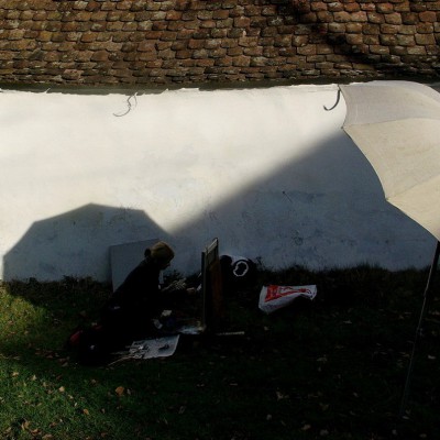 Teachers from the Academic Lyceum of Fine Arts at pleinair, Romania. October 2014