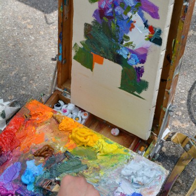 ... the start of the summer pleinair / 8th, 10th and 11th grade. /