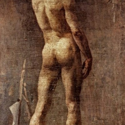 Academic painting. Male nudity
