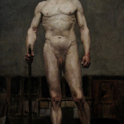 Academic painting. Male nudity