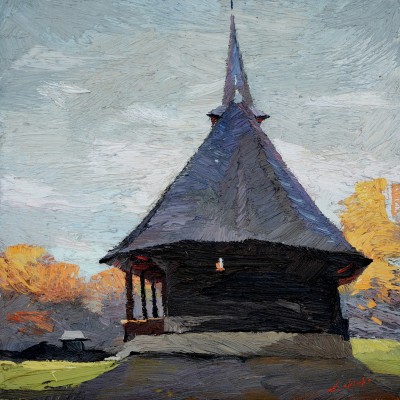 "Maramureș" by Anatol Ghimpu, ulei pe pânză