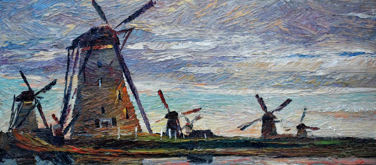 "Windmills at Kinderdijk", Oxana Țip
