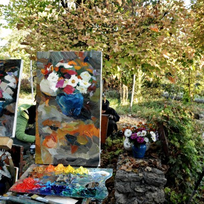 Студенты на осеннем пленэре. Сентябрь 2016