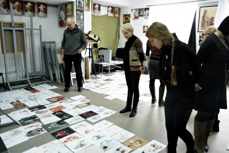 Nicoleta Stati at Sketches and etudes day at the Academic Lyceum of Fine Arts Igor VIERU