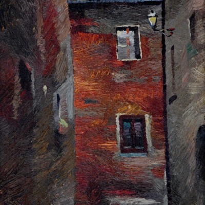 "Certaldo" by Anatol Ghimpu, 2001, 515x315mm, ulei pe pânză