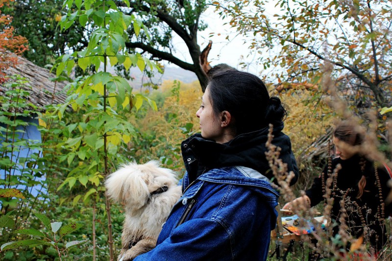 Oxana Țip at Pleinair de toamnă. Clasa IX - primele studii în ulei. octombrie 2013