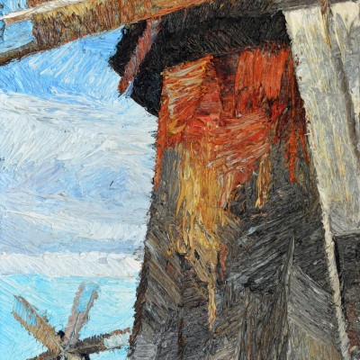 "Moară. Sibiu ASTRA" by Alexandra Clapatiuc, 2012, 400x200mm, oil on canvas