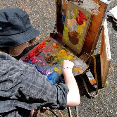 ... the start of the summer pleinair / 8th, 10th and 11th grade. /