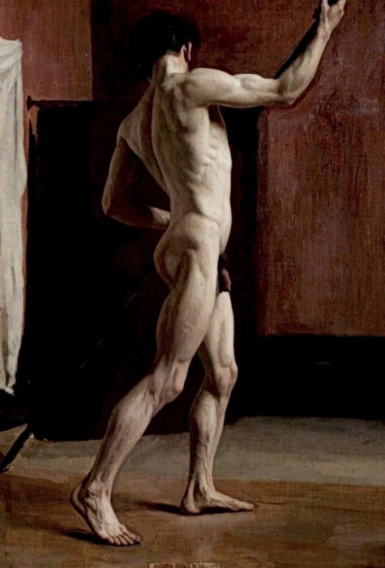 Academic painting. Male nudity
