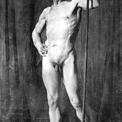 Academic painting. Male nudity