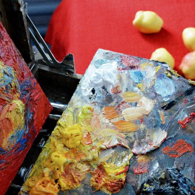 Saturday. Etudes day in the Academic Lyceum of Fine Art - still life etudes