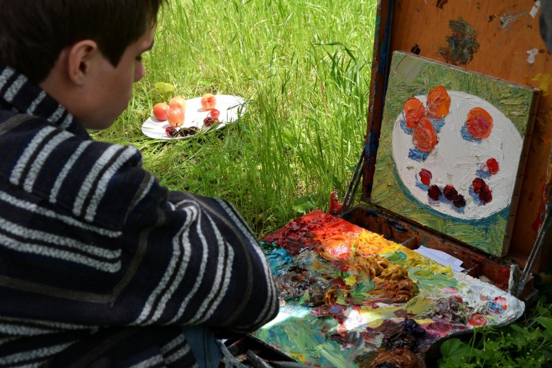 ... the start of the summer pleinair / 8th, 10th and 11th grade. /