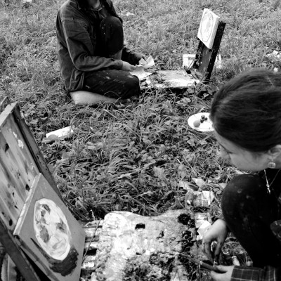 ... the start of the summer pleinair / 8th, 10th and 11th grade. /