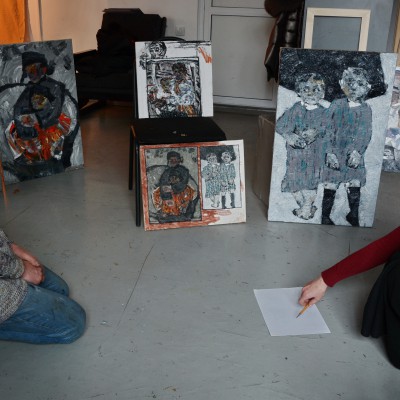 Oxana Țip at ... today in the workshop of the 11th and the 12th grade