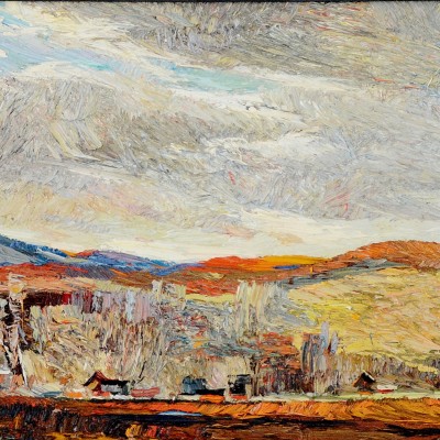 "Landscape. Transilvania" by Anatol Ghimpu, 2004, 420x680mm, oil on canvas