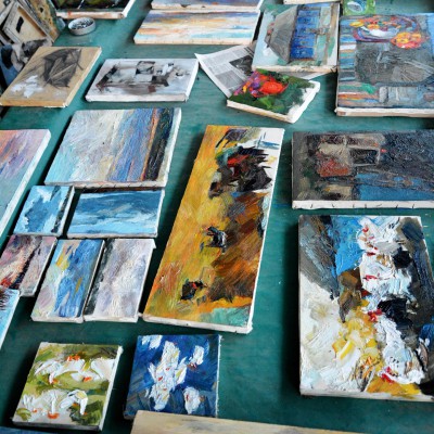 Студенты на осеннем пленэре. Сентябрь 2016