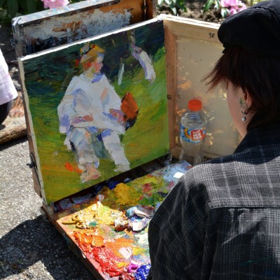 ... the start of the summer pleinair / 8th, 10th and 11th grade. /