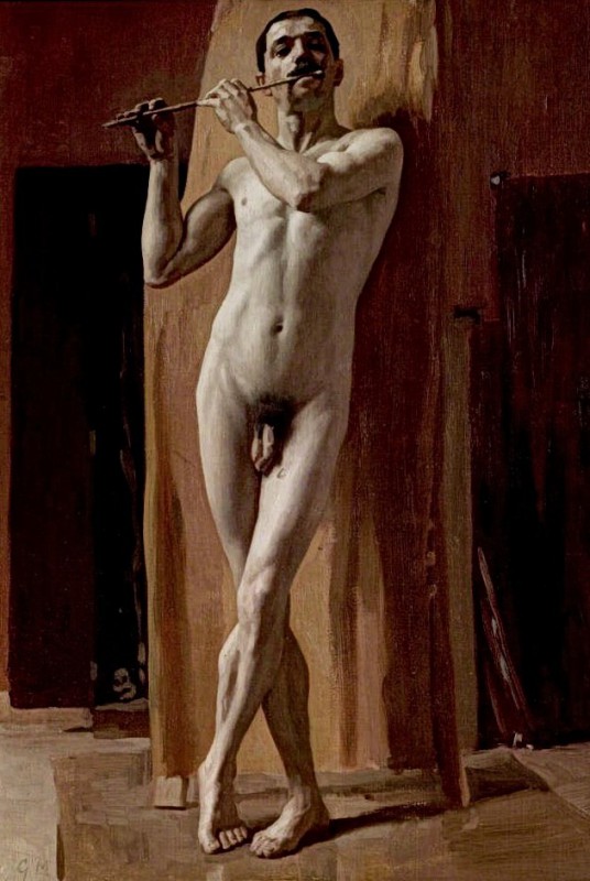 Academic painting. Male nudity