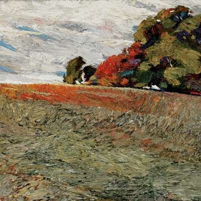 "Peisaj. Transilvania" by Anatol Ghimpu, 2005, 420x600mm, ulei pe pânză