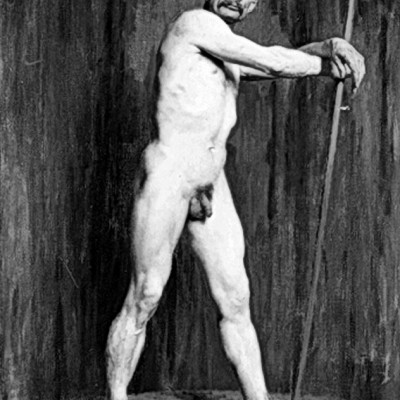 Academic painting. Male nudity