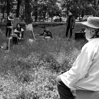 ... the start of the summer pleinair / 8th, 10th and 11th grade. /