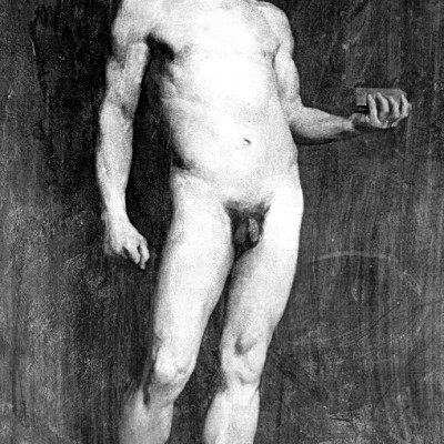 Academic painting. Male nudity