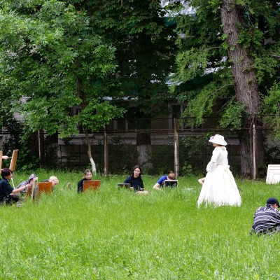 ... the start of the summer pleinair / 8th, 10th and 11th grade. /