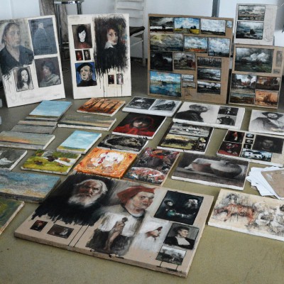 Alexandru Bodrug at Viewings in the Academic Lyceum of Fine Arts "Igor Vieru" / Copies. 5 September 2016