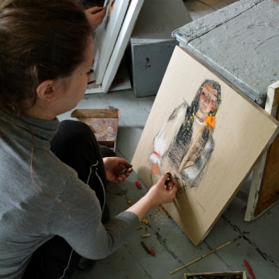 ... the start of the summer pleinair / 8th, 10th and 11th grade. /