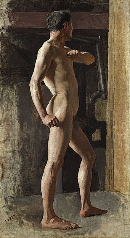 Academic painting. Male nudity