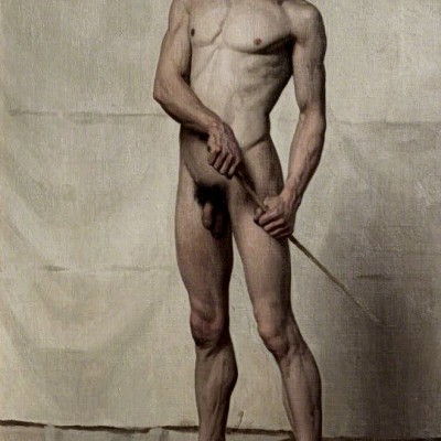 Academic painting. Male nudity
