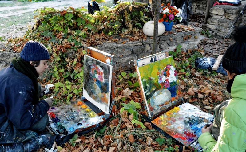 Studenții la pleinair de toamnă. Septembrie 2016